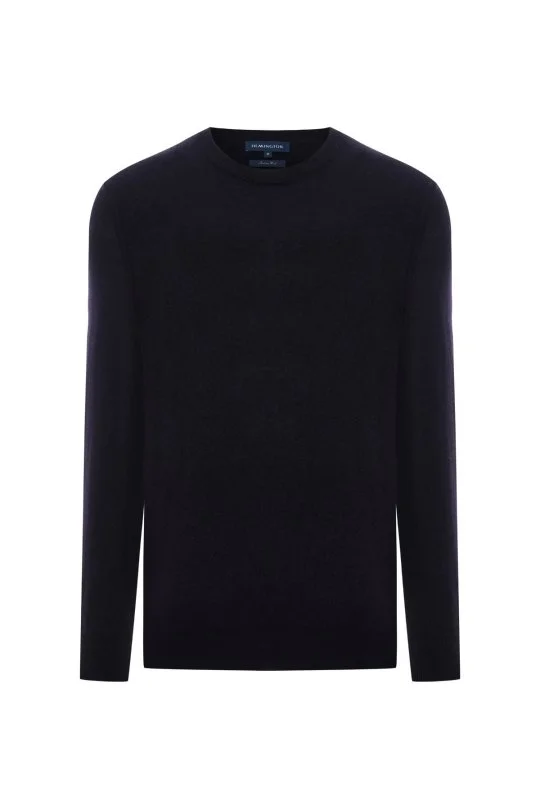 Hemington - Merino Yünü Bisiklet Yaka Lacivert Triko Kazak (6)