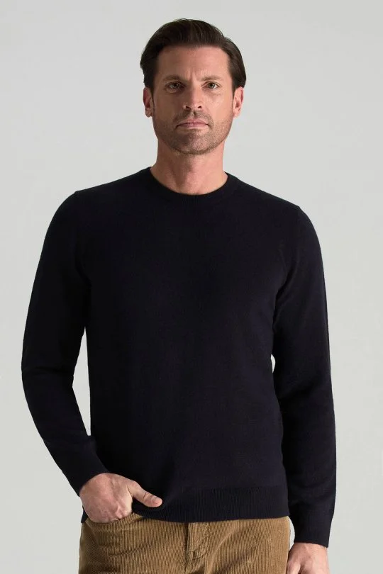 Hemington - Merino Yünü Bisiklet Yaka Lacivert Triko Kazak