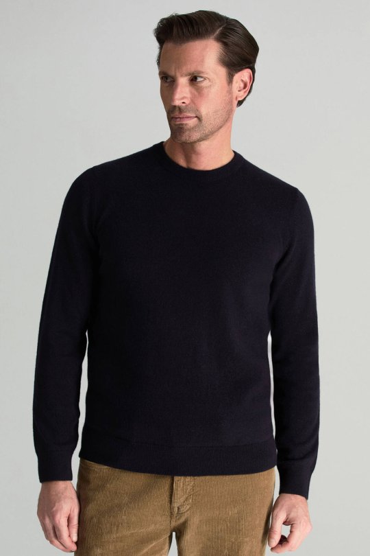 Merino Yünü Bisiklet Yaka Lacivert Triko Kazak