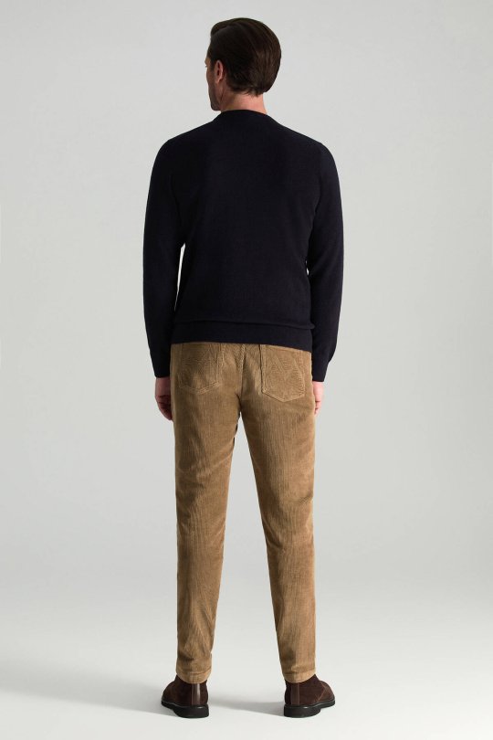 Merino Yünü Bisiklet Yaka Lacivert Triko Kazak