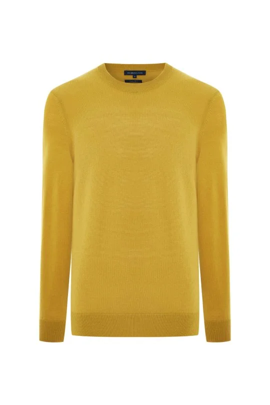 Hemington - Merino Yünü Bisiklet Yaka Sarı Triko Kazak (6)