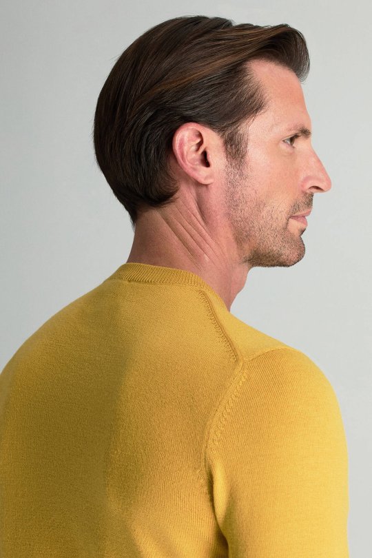 Merino Yünü Bisiklet Yaka Sarı Triko Kazak