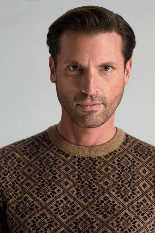 Merino Yünü Kar Desenli Camel Triko Kazak