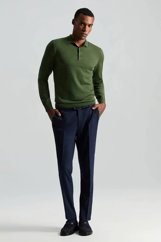 Hemington - Merino Yünü Polo Yaka Açık Yeşil Triko (2)