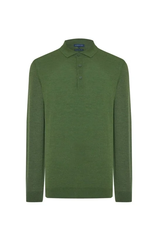 Hemington - Merino Yünü Polo Yaka Açık Yeşil Triko (6)