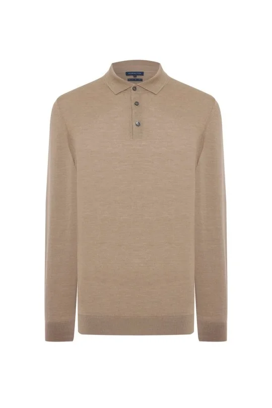 Hemington - Merino Yünü Polo Yaka Camel Triko (6)