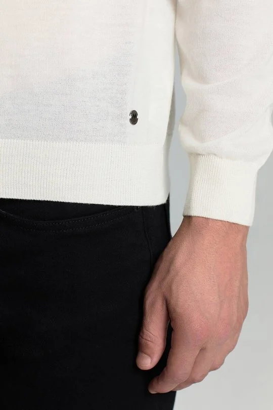 Hemington - Merino Yünü Polo Yaka Ekru Triko (5)