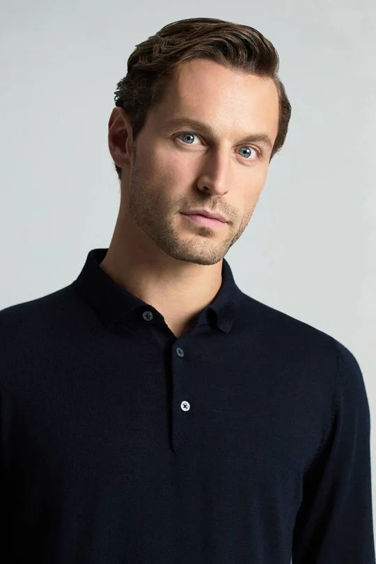 Hemington - Merino Yünü Polo Yaka Lacivert Triko (3)