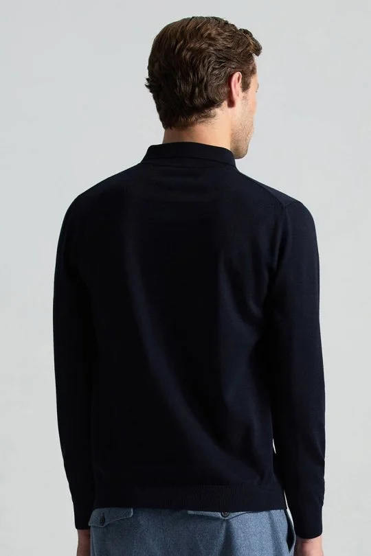 Hemington - Merino Yünü Polo Yaka Lacivert Triko (4)