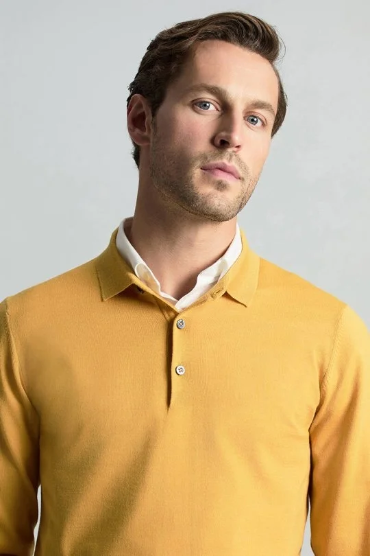 Hemington - Merino Yünü Polo Yaka Sarı Triko (1)
