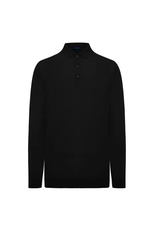 Hemington - Merino Yünü Polo Yaka Siyah Triko (6)