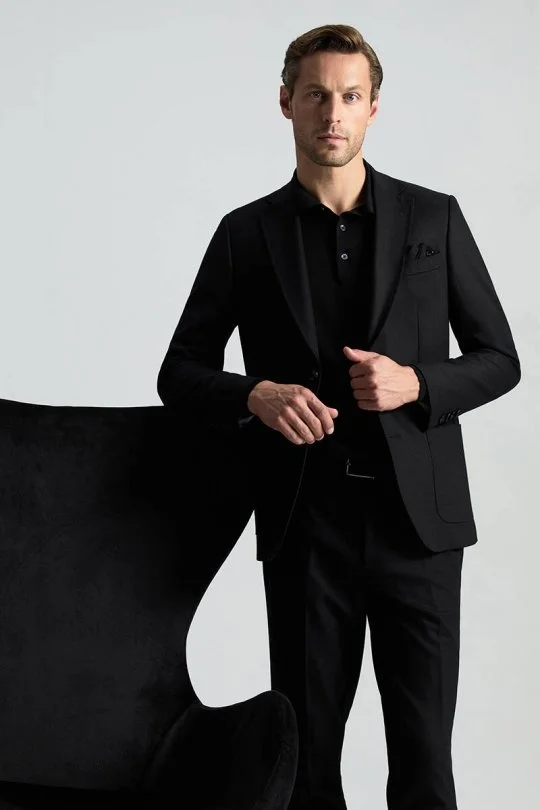 Hemington - Merino Yünü Polo Yaka Siyah Triko (3)