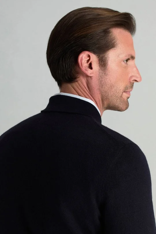 Hemington - Merino Yünü Polo Yaka Yarım Fermuarlı Lacivert Triko Kazak (6)