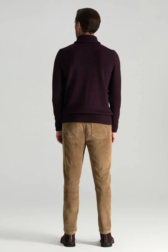 Hemington - Merino Yünü Şal Yaka Bordo Triko Kazak (4)