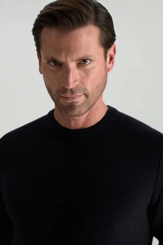 Hemington - Merino Yünü Şerit Detaylı Bisiklet Yaka Lacivert Triko Kazak (2)