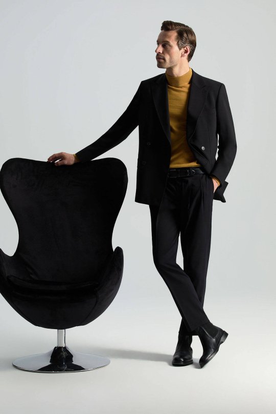 Merino Yünü Yarım Balıkçı Yaka Sarı Triko