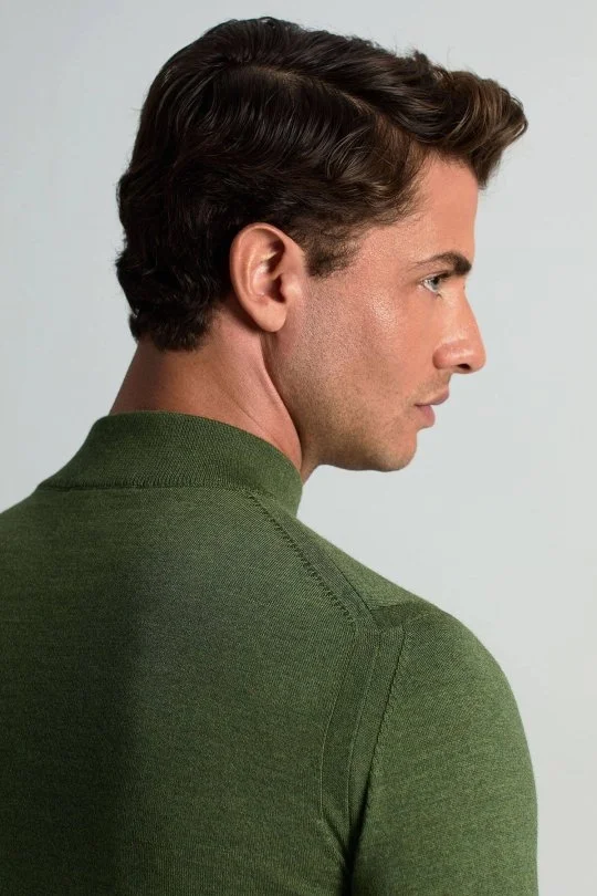 Hemington - Merino Yünü Yarım Balıkçı Yaka Yeşil Triko (5)