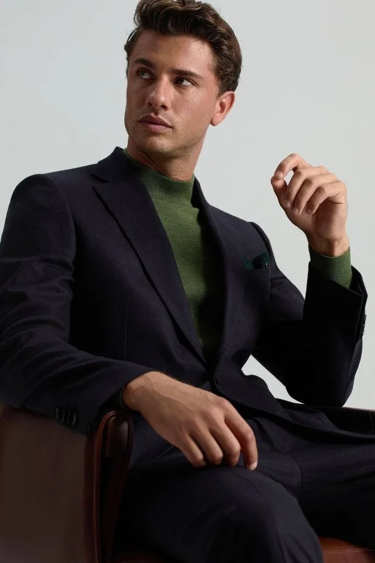 Hemington - Merino Yünü Yarım Balıkçı Yaka Yeşil Triko (1)