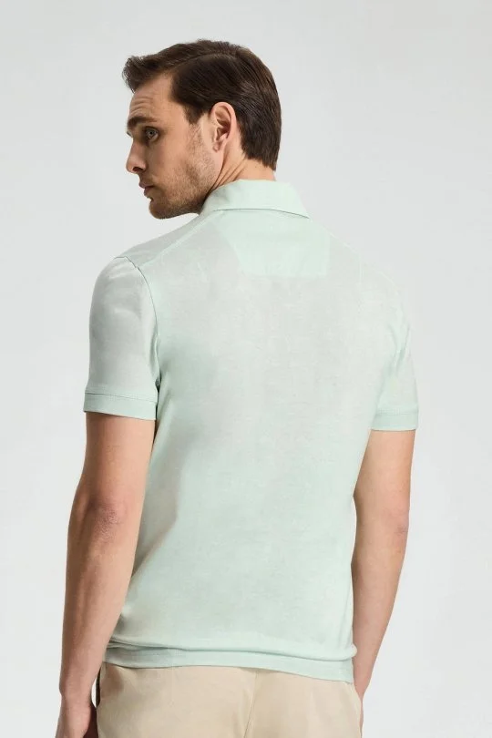 Hemington - Merserize Pamuk Açık Yeşil Polo Yaka T-Shirt (5)