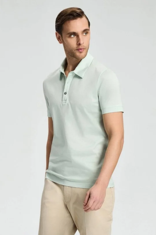 Hemington - Merserize Pamuk Açık Yeşil Polo Yaka T-Shirt (3)