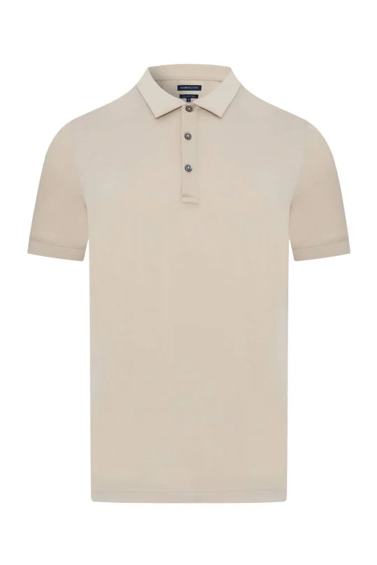 Hemington - Merserize Pamuk Açık Bej Polo Yaka T-Shirt (7)