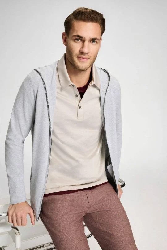 Hemington - Merserize Pamuk Açık Bej Polo Yaka T-Shirt (3)