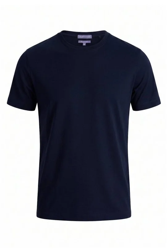 Hemington - Merserize Pamuk Bisiklet Yaka Lacivert Basic T-Shirt (6)