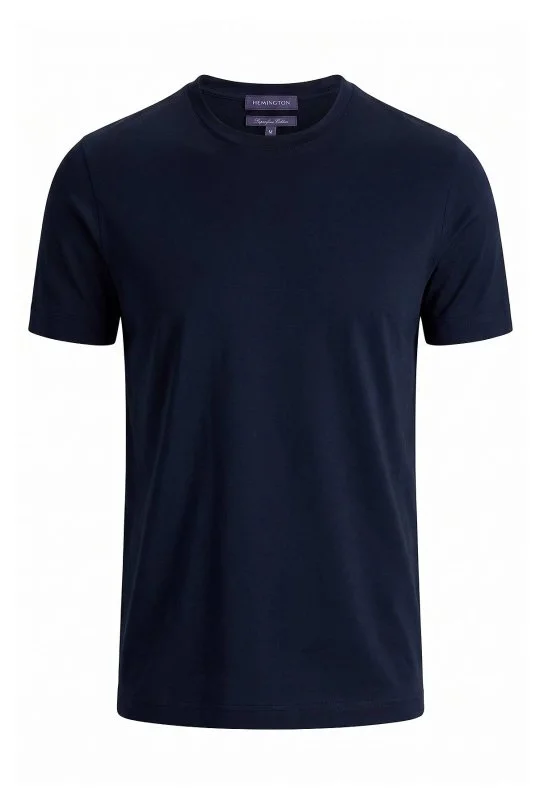 Hemington - Merserize Pamuk Bisiklet Yaka Lacivert T-Shirt (6)