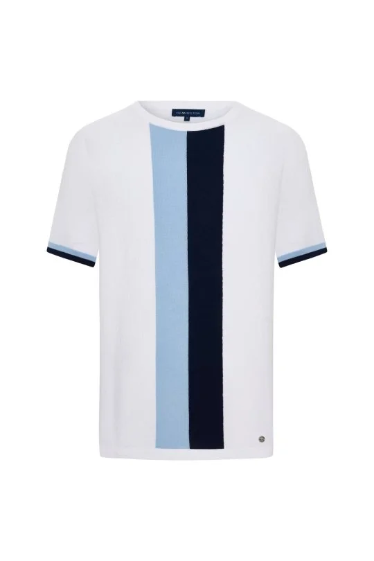 Hemington - Merserize Pamuk Blok Detaylı Bisiklet Yaka Beyaz Triko T-Shirt (6)