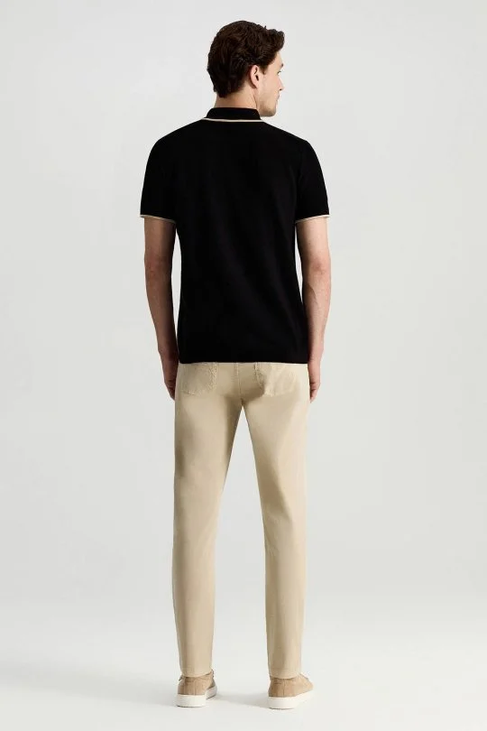 Hemington - Merserize Pamuk Fermuar Yaka Siyah Triko Polo (6)