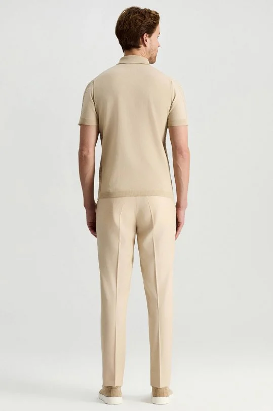 Merserize Pamuk Krem Essential Triko Polo