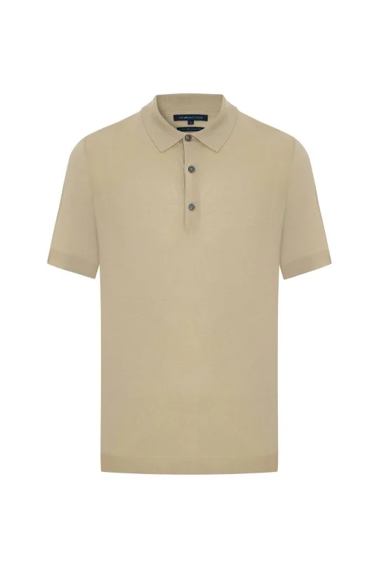 Merserize Pamuk Krem Essential Triko Polo