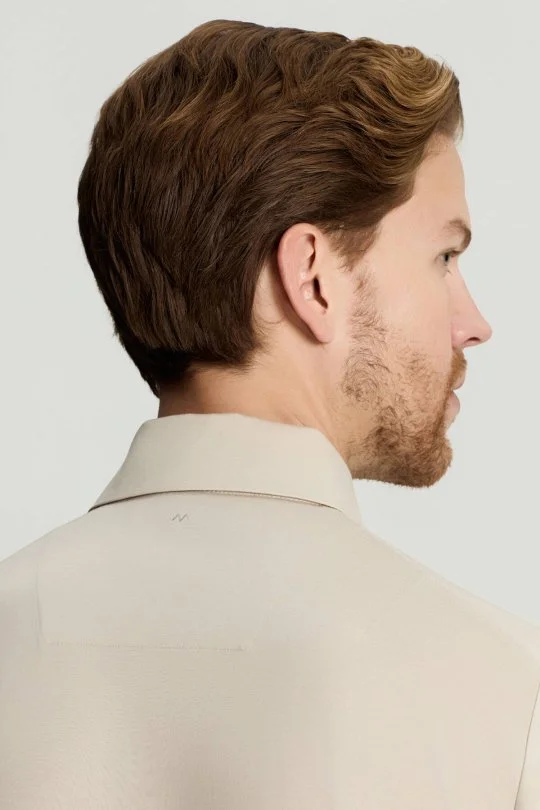 Merserize Pamuk Krem Polo Yaka T-Shirt