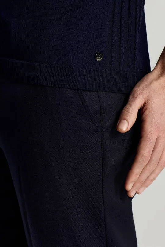 Merserize Pamuk Lacivert Essential Triko Polo