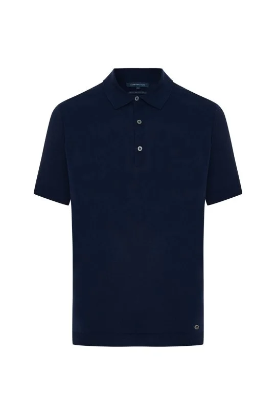 Merserize Pamuk Lacivert Essential Triko Polo