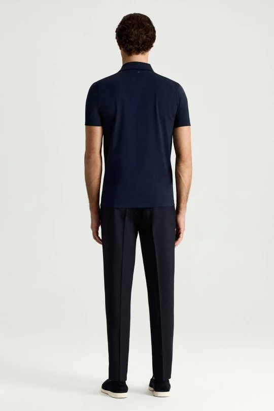 Merserize Pamuk Lacivert Polo Yaka T-Shirt