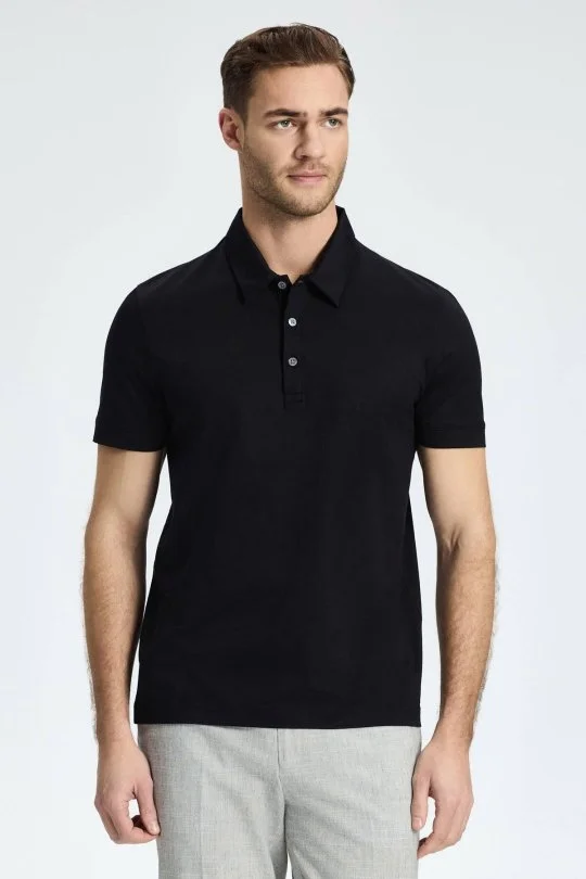 Hemington - Merserize Pamuk Siyah Polo Yaka T-Shirt (3)