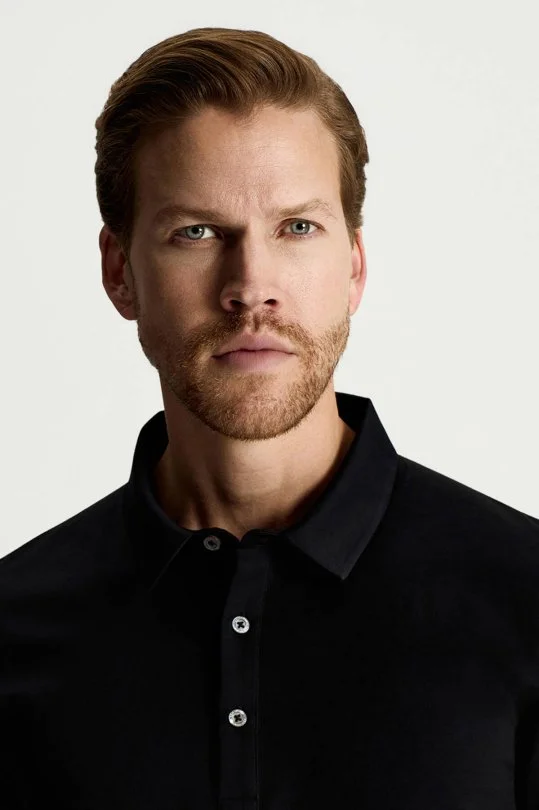 Merserize Pamuk Siyah Polo Yaka T-Shirt