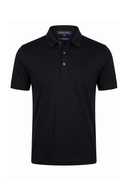 Hemington - Merserize Pamuk Siyah Polo Yaka T-Shirt (5)