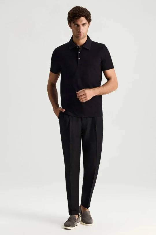 Hemington - Merserize Pamuk Siyah Polo Yaka T-Shirt (2)