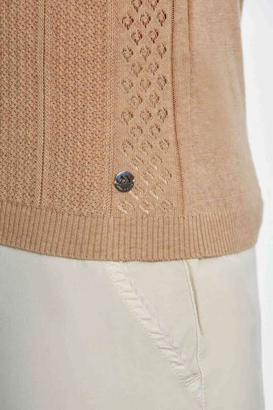 Hemington - Mikro Desen Saf Pamuk Kum Rengi Triko Polo (6)