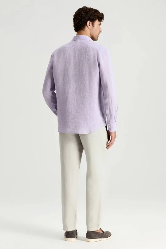 Hemington - Mor Saf Keten Spor Gömlek (4)