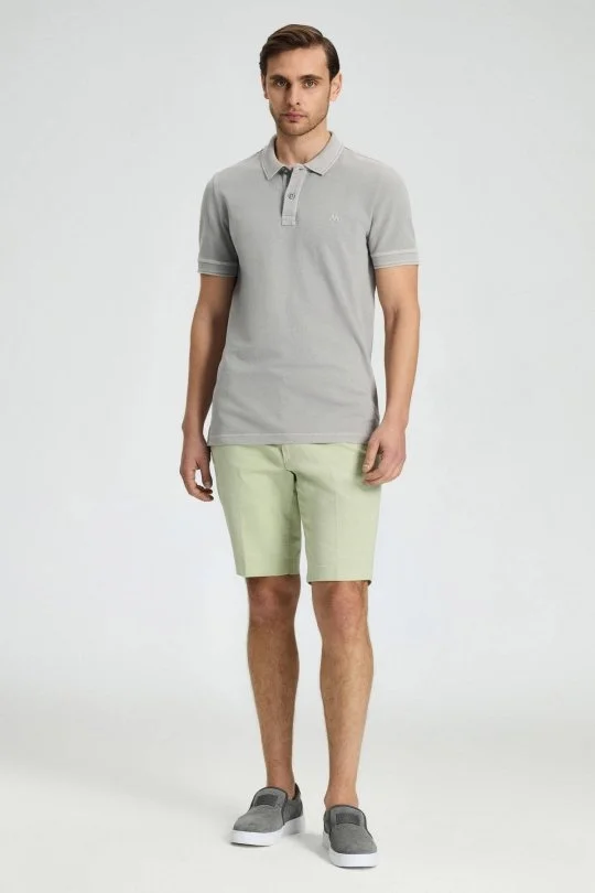 Hemington - Vintage Görünümlü Açık Gri Polo Yaka T-Shirt (1)