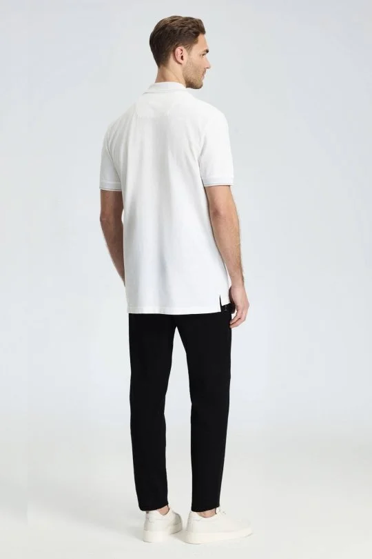 Hemington - Vintage Görünümlü Kırık Beyaz Polo Yaka T-Shirt (5)