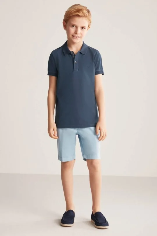 Hemington - Vintage Görünümlü Lacivert Polo Yaka Çocuk T-Shirt (1)