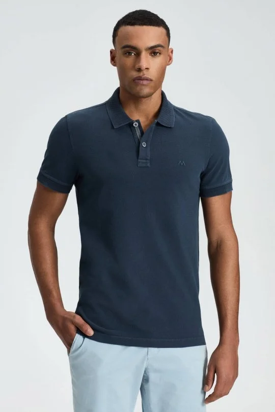 Hemington - Vintage Görünümlü Lacivert Polo Yaka T-Shirt