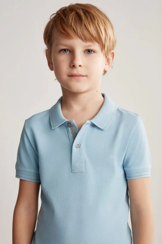 Hemington - Vintage Görünümlü Mavi Polo Yaka Çocuk T-Shirt