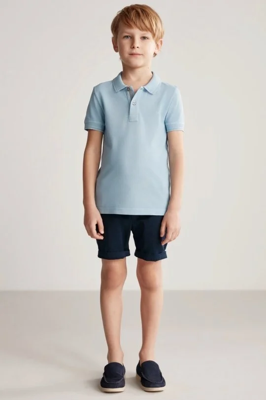 Hemington - Vintage Görünümlü Mavi Polo Yaka Çocuk T-Shirt (1)