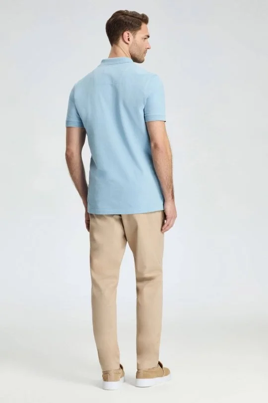 Hemington - Vintage Görünümlü Mavi Polo Yaka T-Shirt (5)