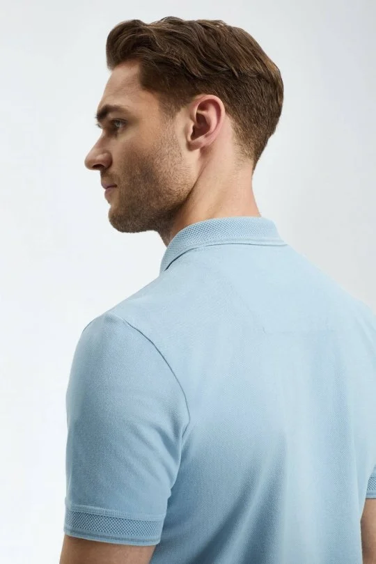 Hemington - Vintage Görünümlü Mavi Polo Yaka T-Shirt (2)